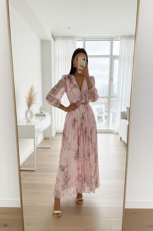 Elegant Pleated Maxi Dress