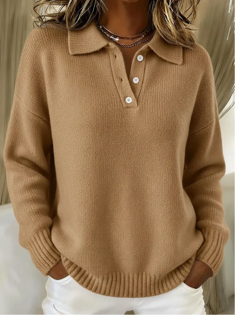 Harper – Cozy Knit Polo Sweater