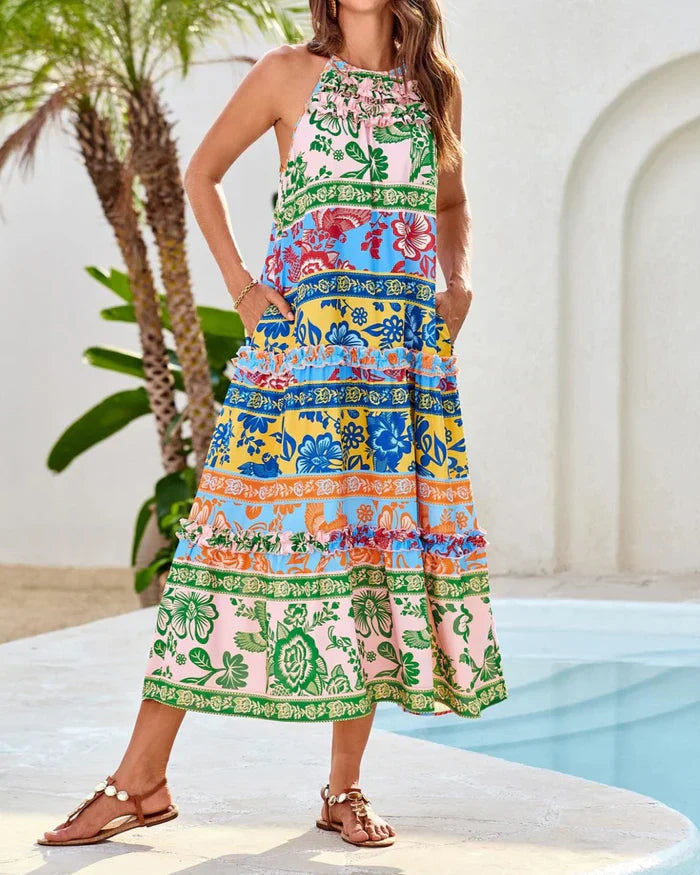 Zadie - Stylish Bohemian Halter Maxi Dress