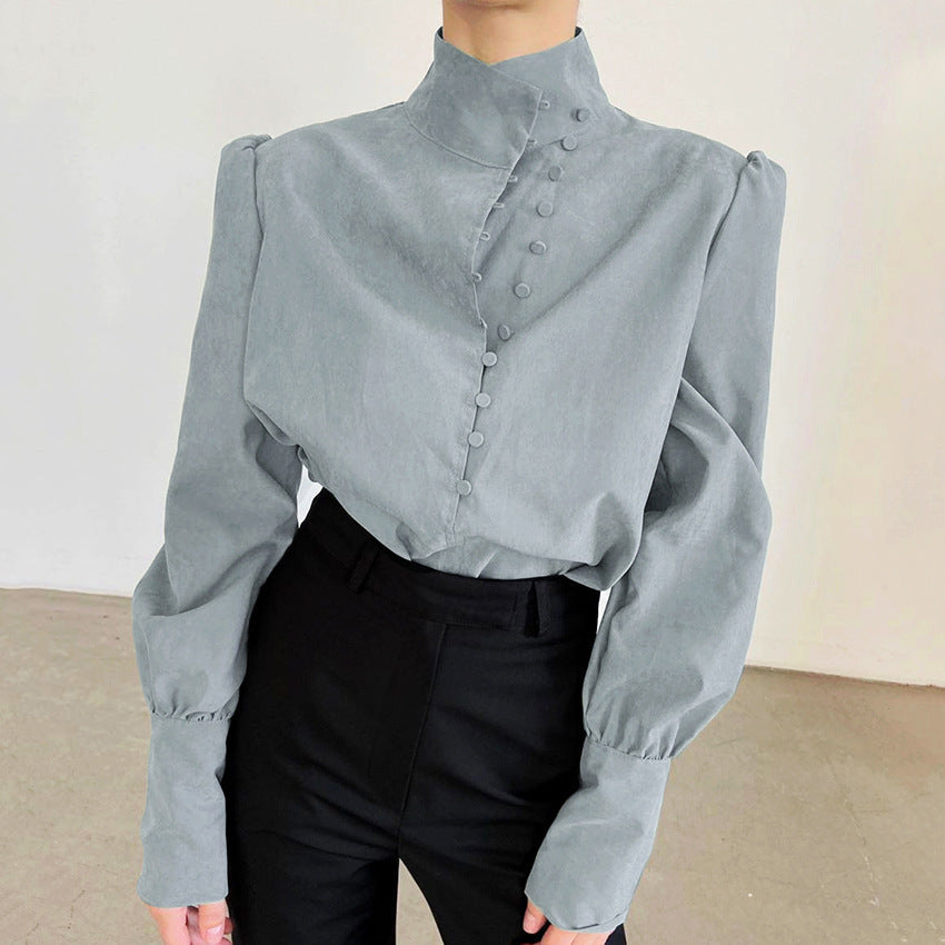 Honora – Elegant Long Sleeve Blouse with Button Front