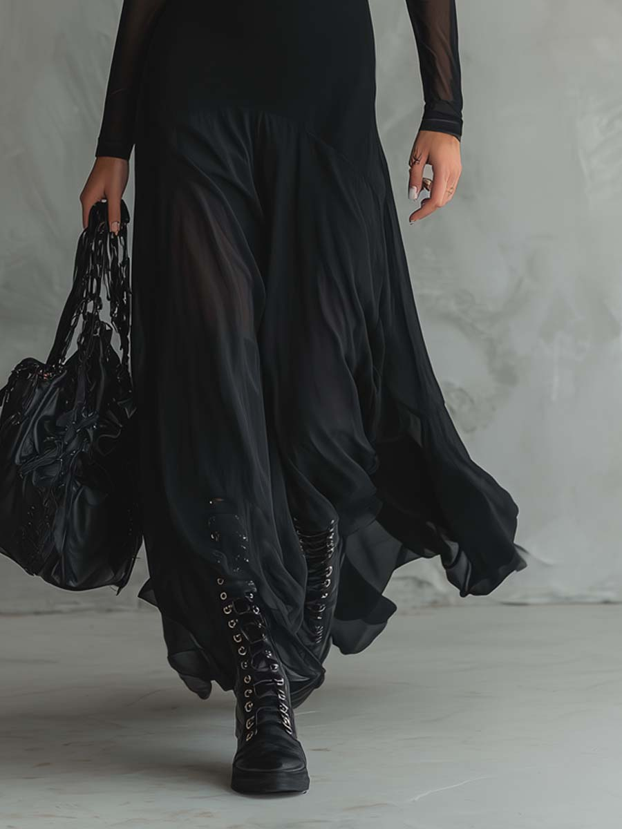 Quilla - Flowing Maxi Tulle Dress with Relaxed Fit