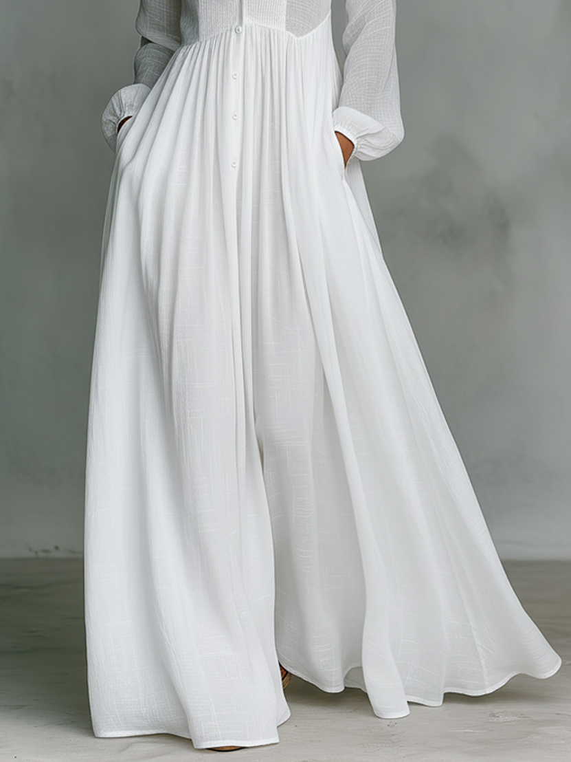 Elisse - Oversized Minimalist Cotton and Linen Dress