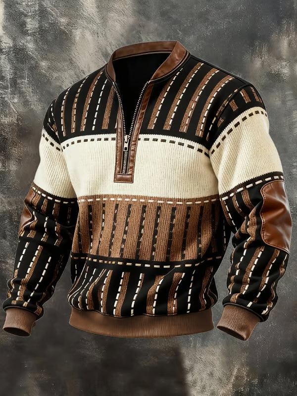 Archer – Vintage-Inspired Contrast Half-Zip Sweatshirt