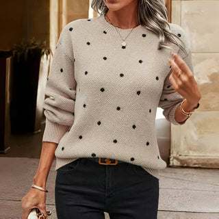 Niva - Knitted Sweater with Polka Dot Design