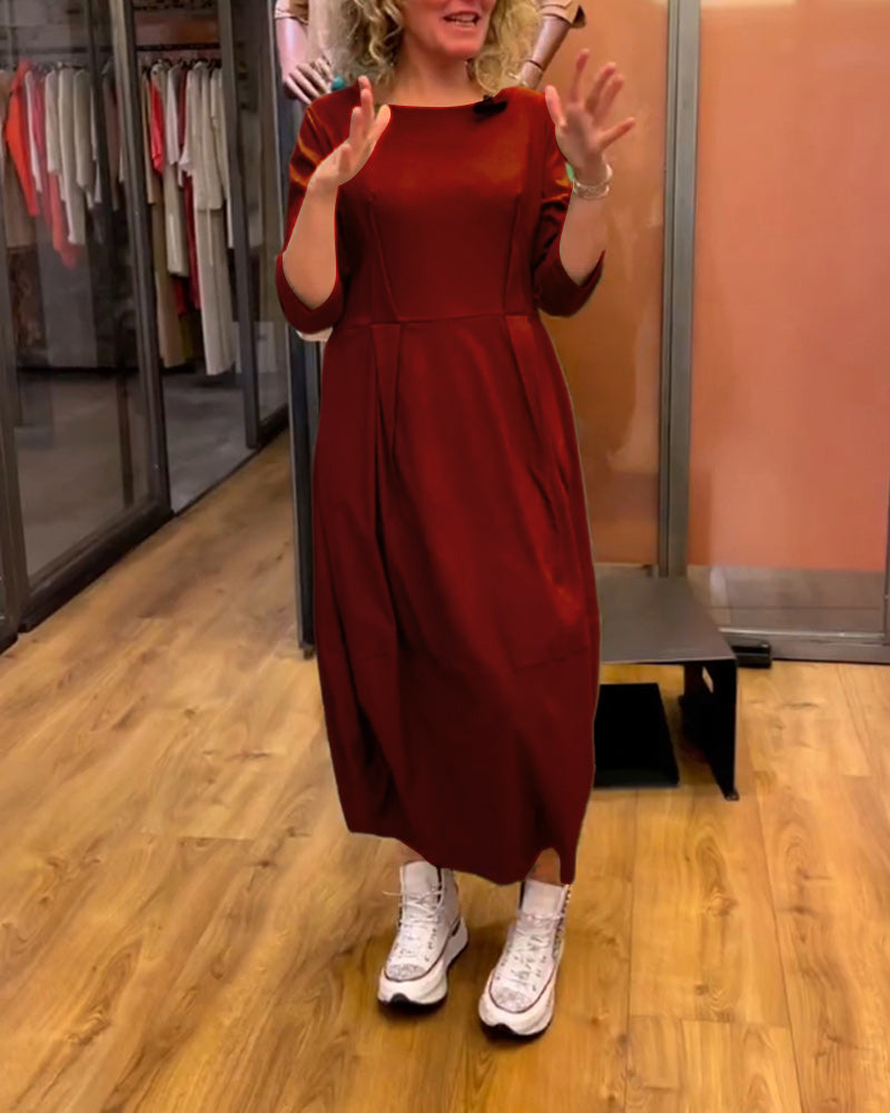 Jessica - Sophisticated Round Neck Dress