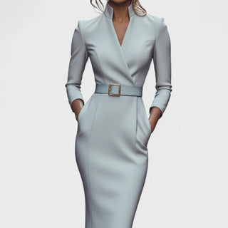 Hermione – Elegant Black Belted Dress