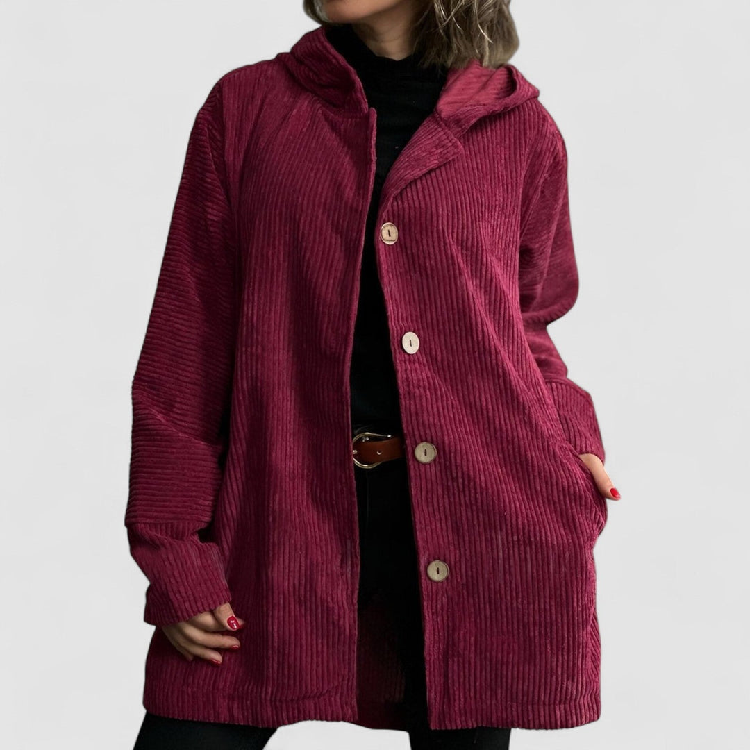 Elizabeth – Comfortable Hooded Corduroy Jacket