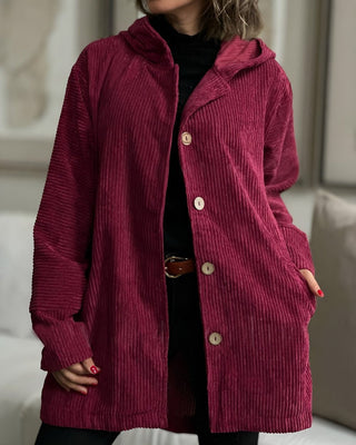 Elizabeth – Comfortable Hooded Corduroy Jacket