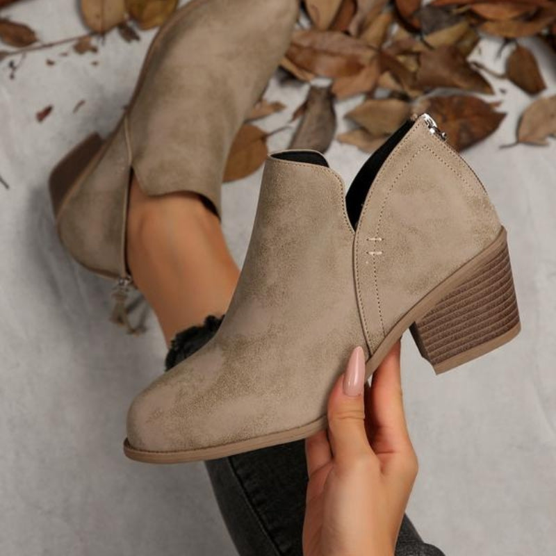Theodora – Textured Ankle Booties
