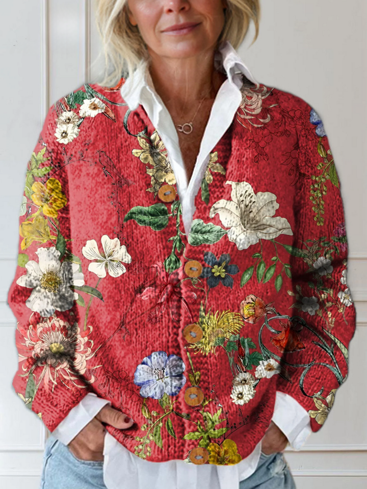 Ellery – Retro Floral Knit Cardigan