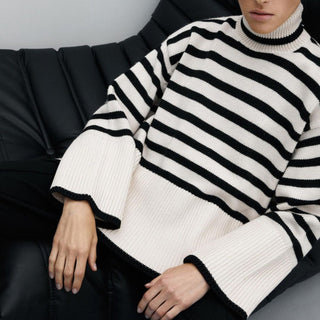 Calla – Stylish Striped Casual Knit Sweater