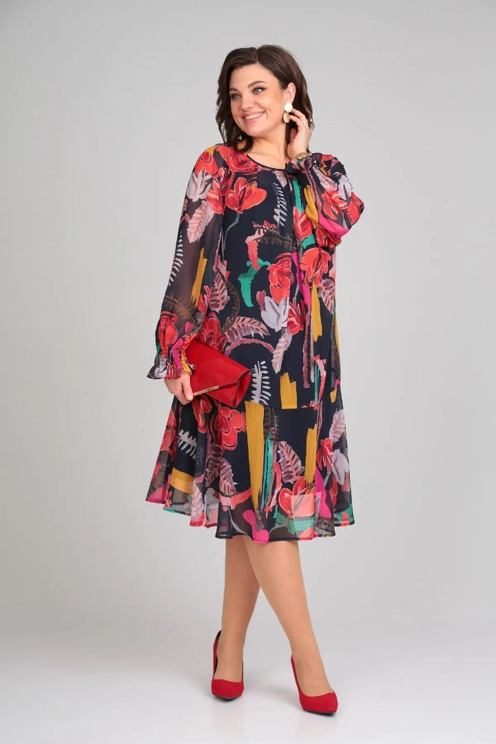 Aria – Contemporary Floral Midi Dress
