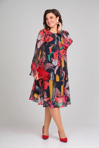 Aria – Contemporary Floral Midi Dress