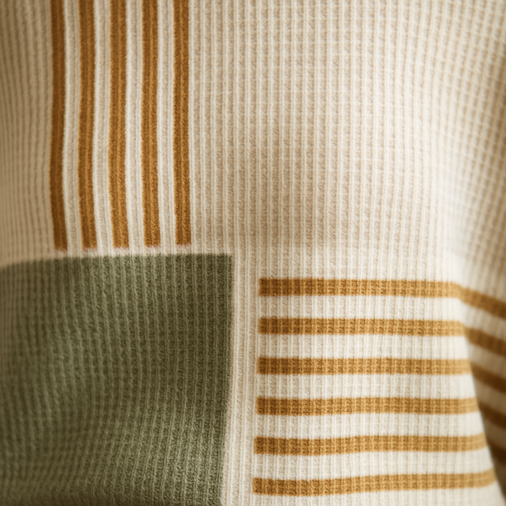 Abigail - Two-Tone Waffle Knit Top