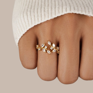 Gold Crystal Vine Ring