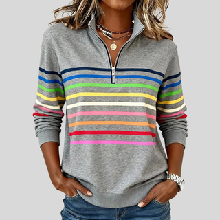 Prismeta™ | Multicolour Striped Quarter-Zip Sweatshirt