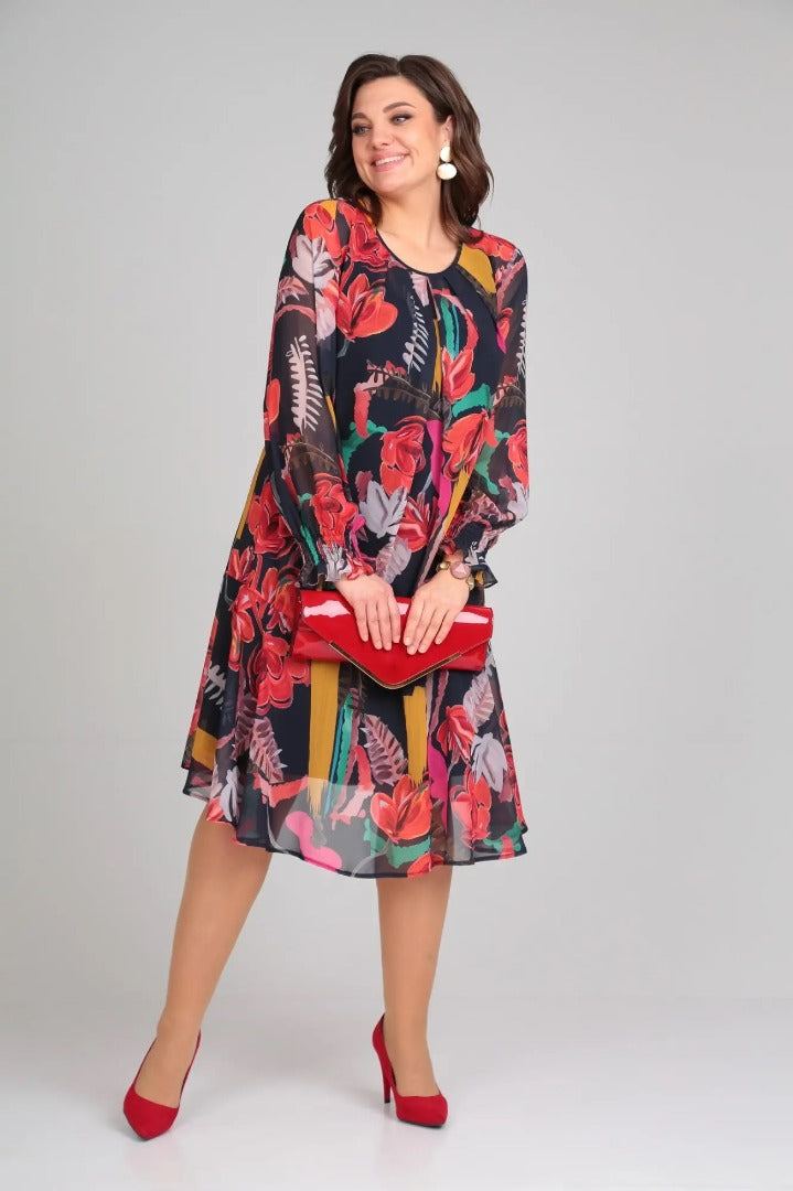 Aria – Contemporary Floral Midi Dress