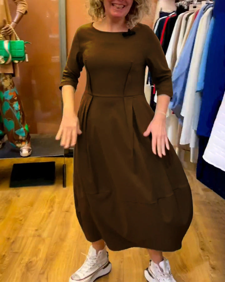 Jessica - Sophisticated Round Neck Dress