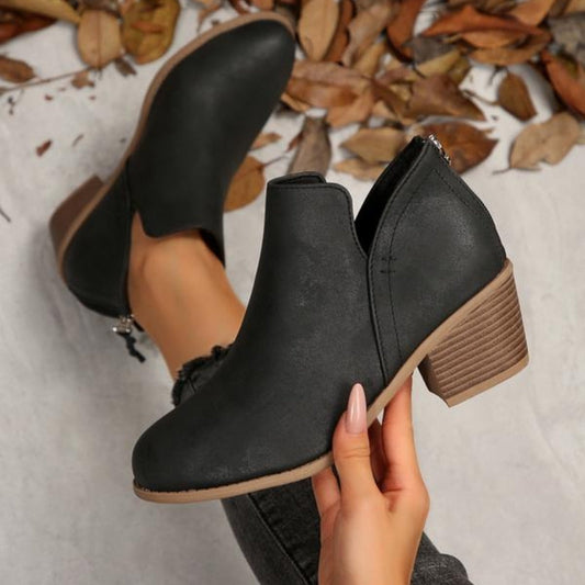 Theodora – Textured Ankle Booties