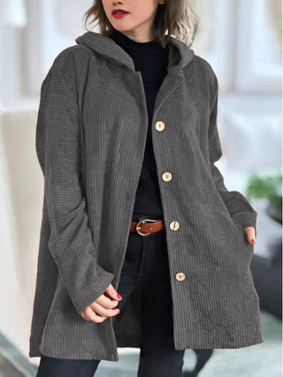 Elizabeth – Comfortable Hooded Corduroy Jacket