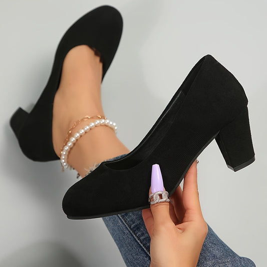 Noelle – Wide Toe Suede Pumps for Ultimate Comfort