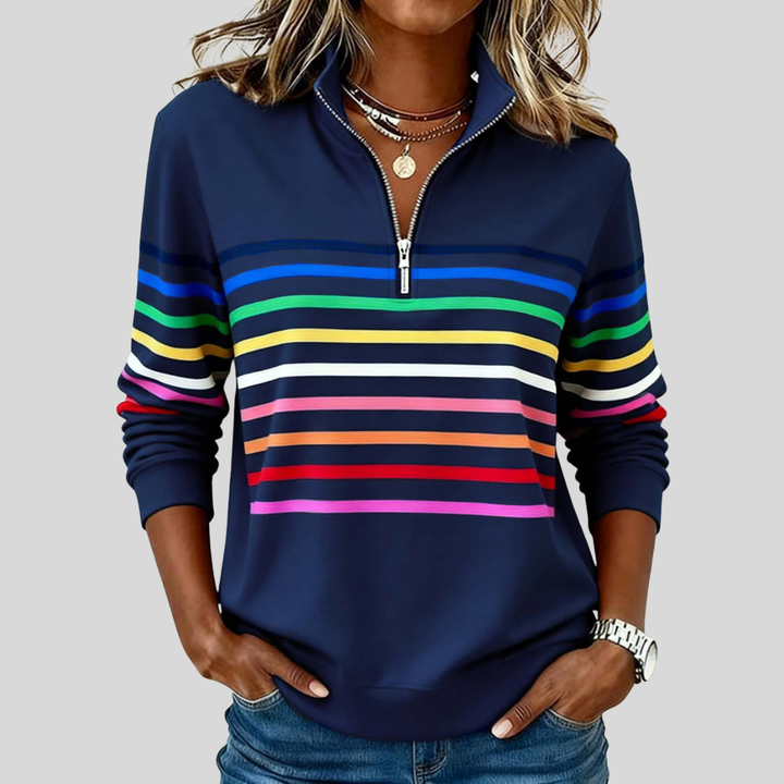 Prismeta™ | Multicolour Striped Quarter-Zip Sweatshirt