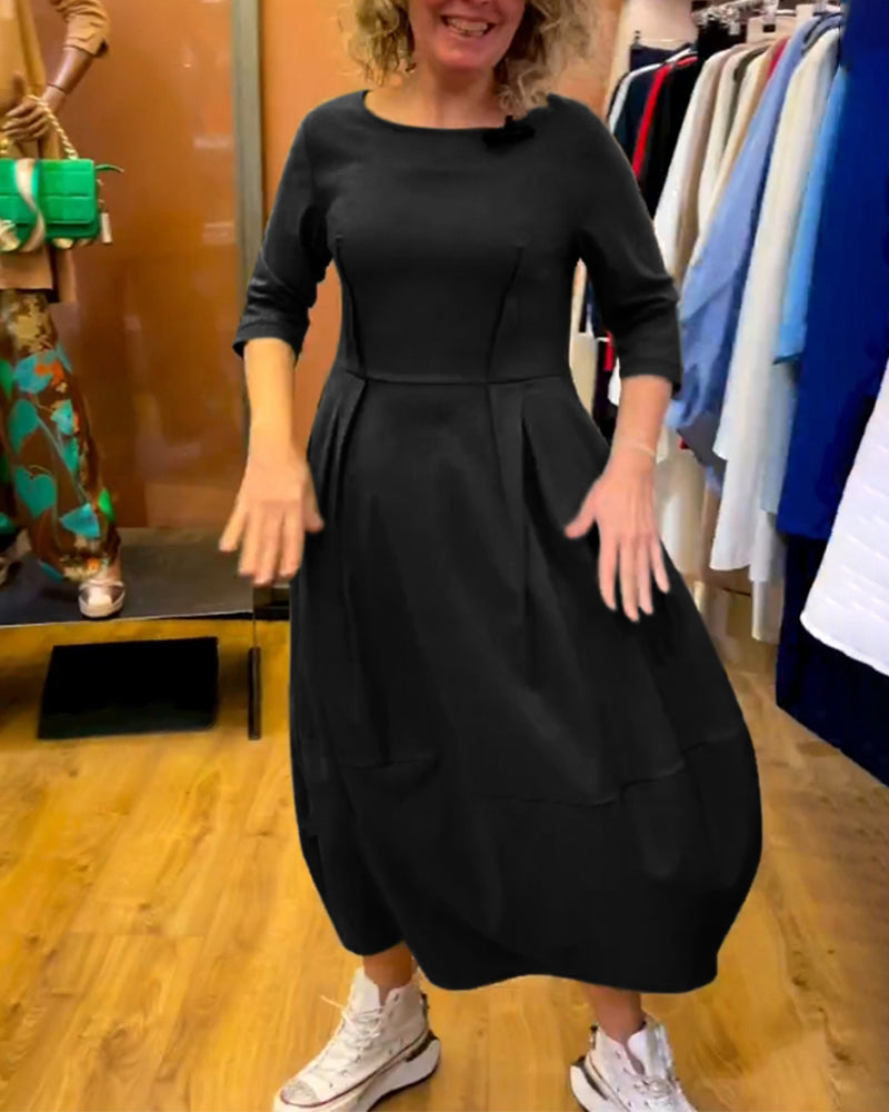 Jessica - Sophisticated Round Neck Dress