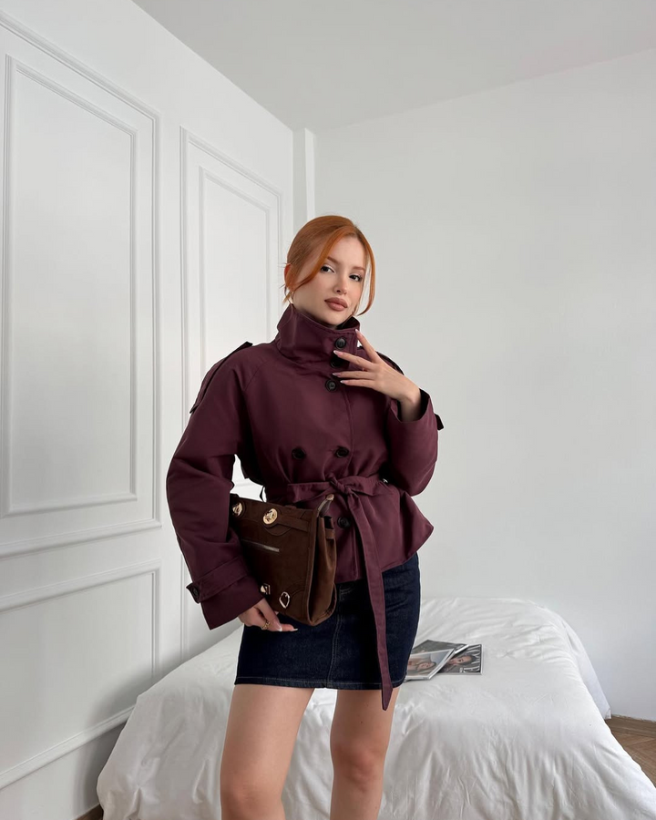 Millie – Chic Cropped Trench Coat for Effortless Autumn Style