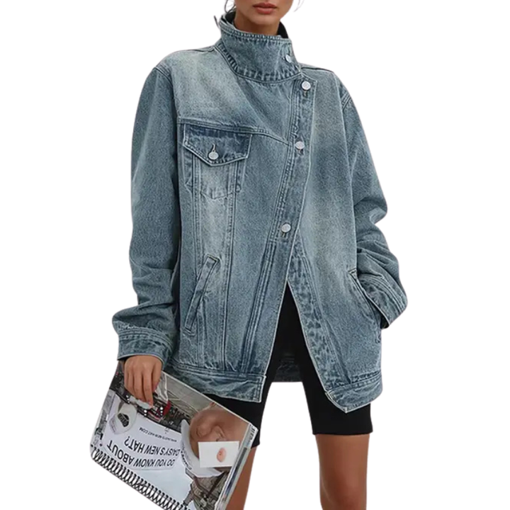 Cleo – Asymmetrical Button Jacket for Urban Style