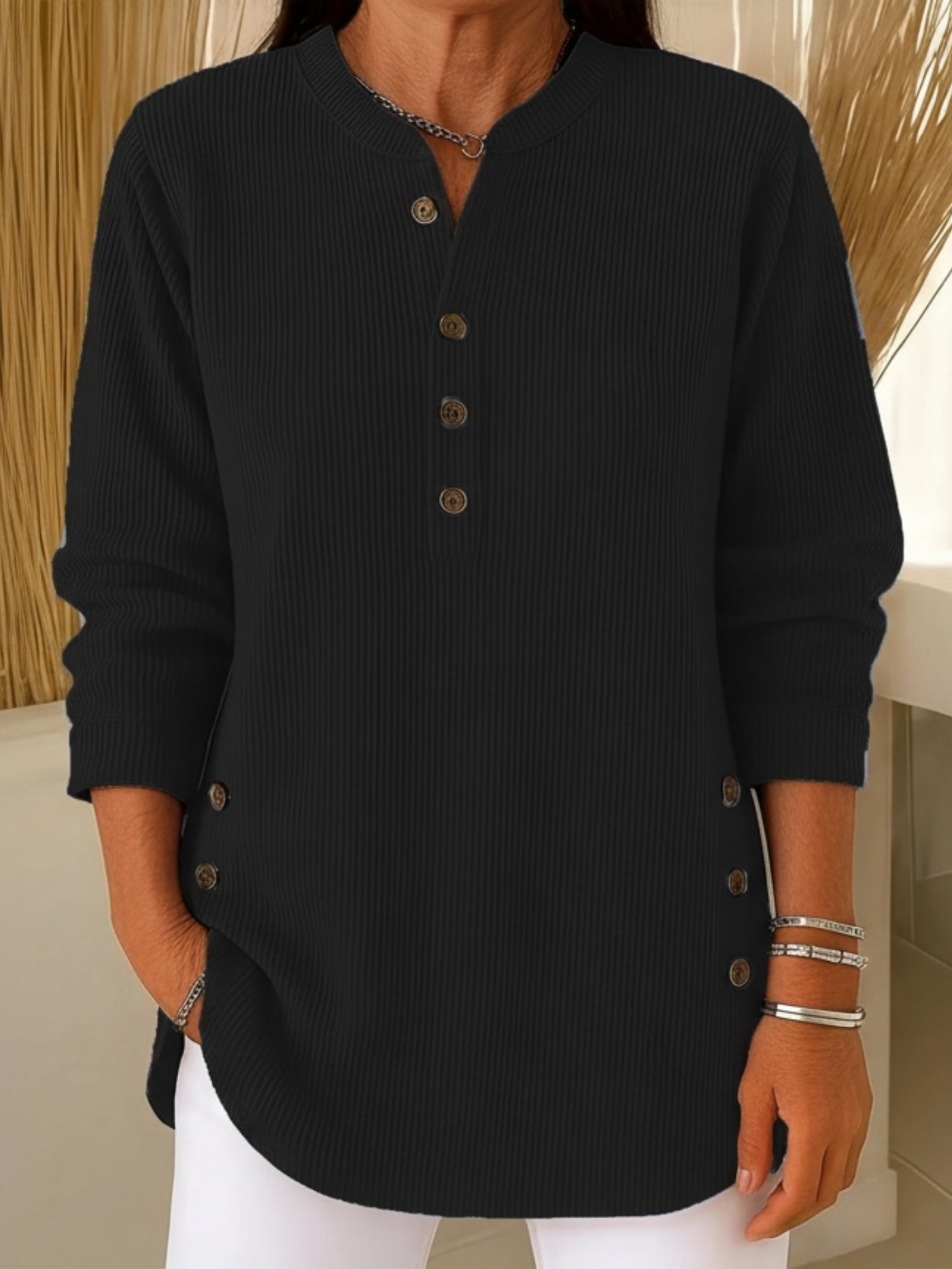 Evadne – Classic Long-Sleeve Knit Sweater