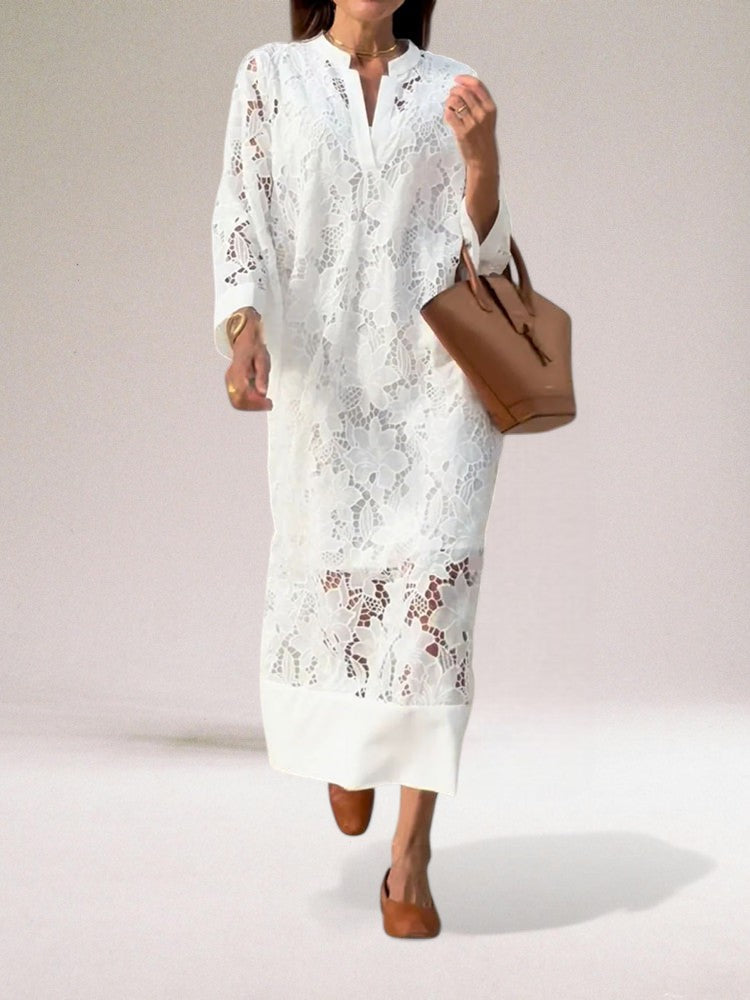 Silvina™ | Elegant Lace Maxi Gown