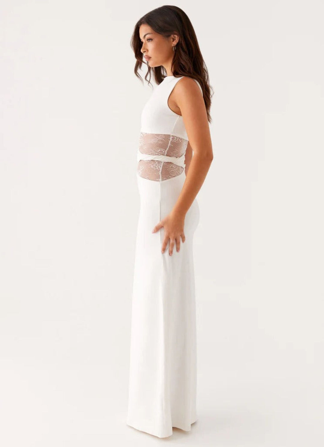 Eliana – Elegant Maxi Dress with Flattering Silhouette, Subtle Cutouts, and Delicate Lacing
