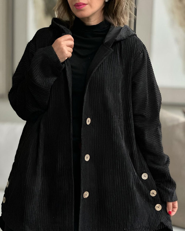 Elizabeth – Comfortable Hooded Corduroy Jacket