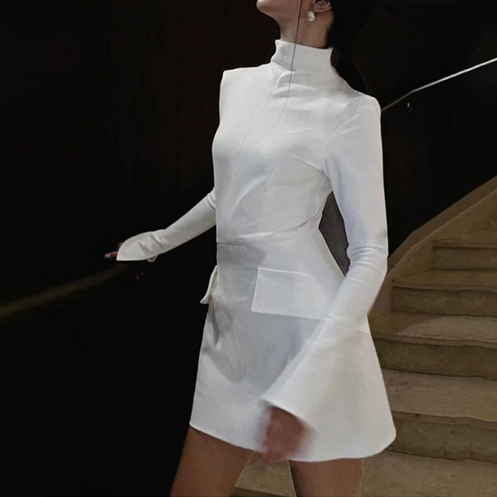 Luxoria - Elegant Turtleneck Mini Dress