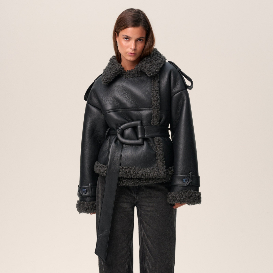 Luna – Shearling Coat with Belt