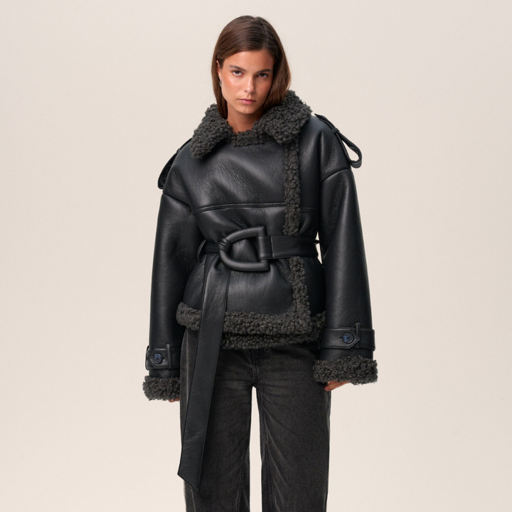 Luna – Shearling Coat with Belt