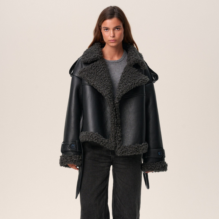 Luna – Shearling Coat with Belt