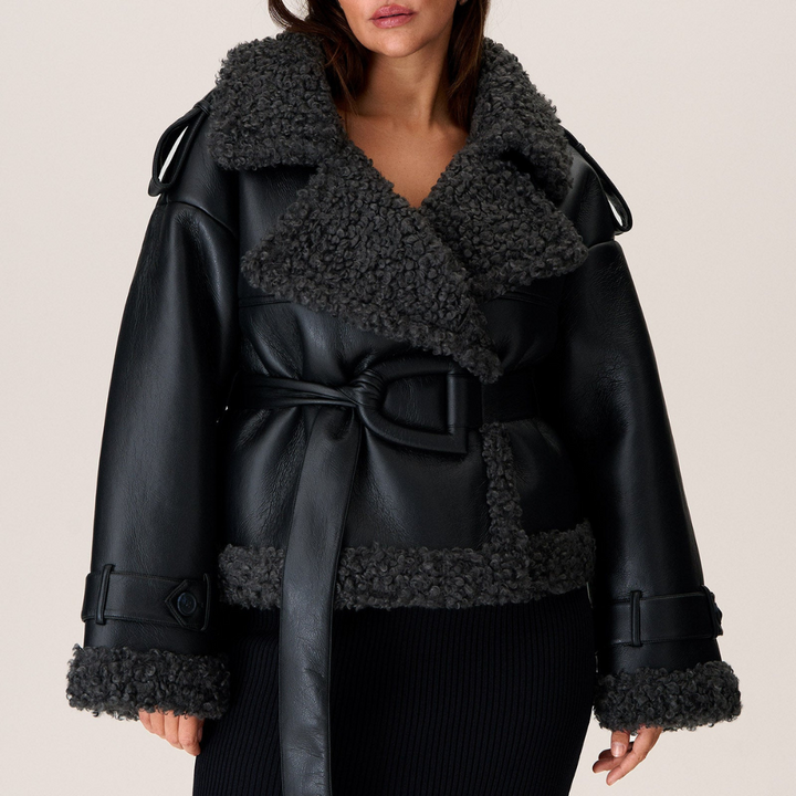 Luna – Shearling Coat with Belt