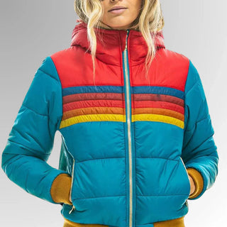 Sierra - Women's Vintage Striped Puffer Coat