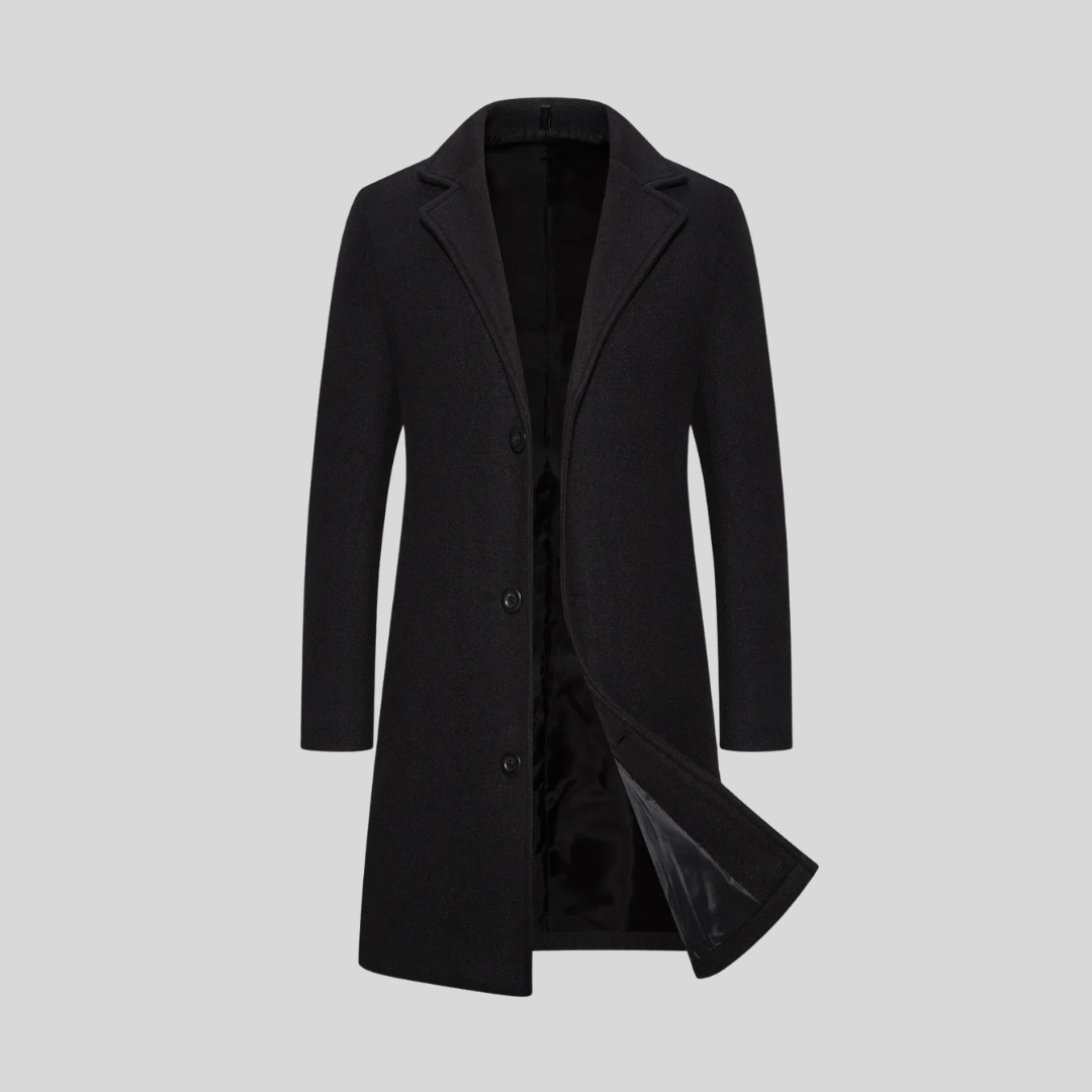 Rhys – Elegant Long Wool Overcoat