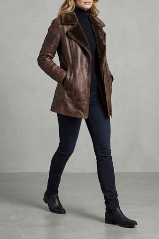 Hannah – Leather Jacket with Shearling Lining