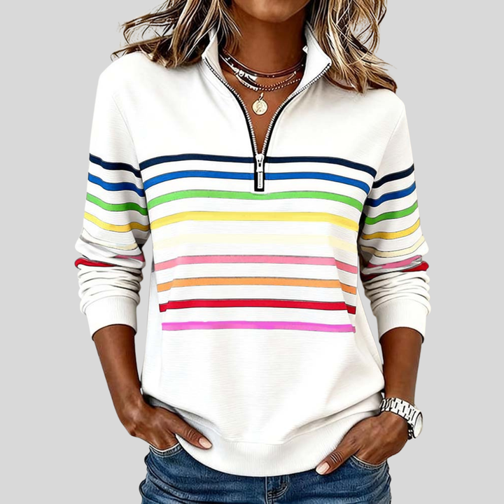 Prismeta™ | Multicolour Striped Quarter-Zip Sweatshirt