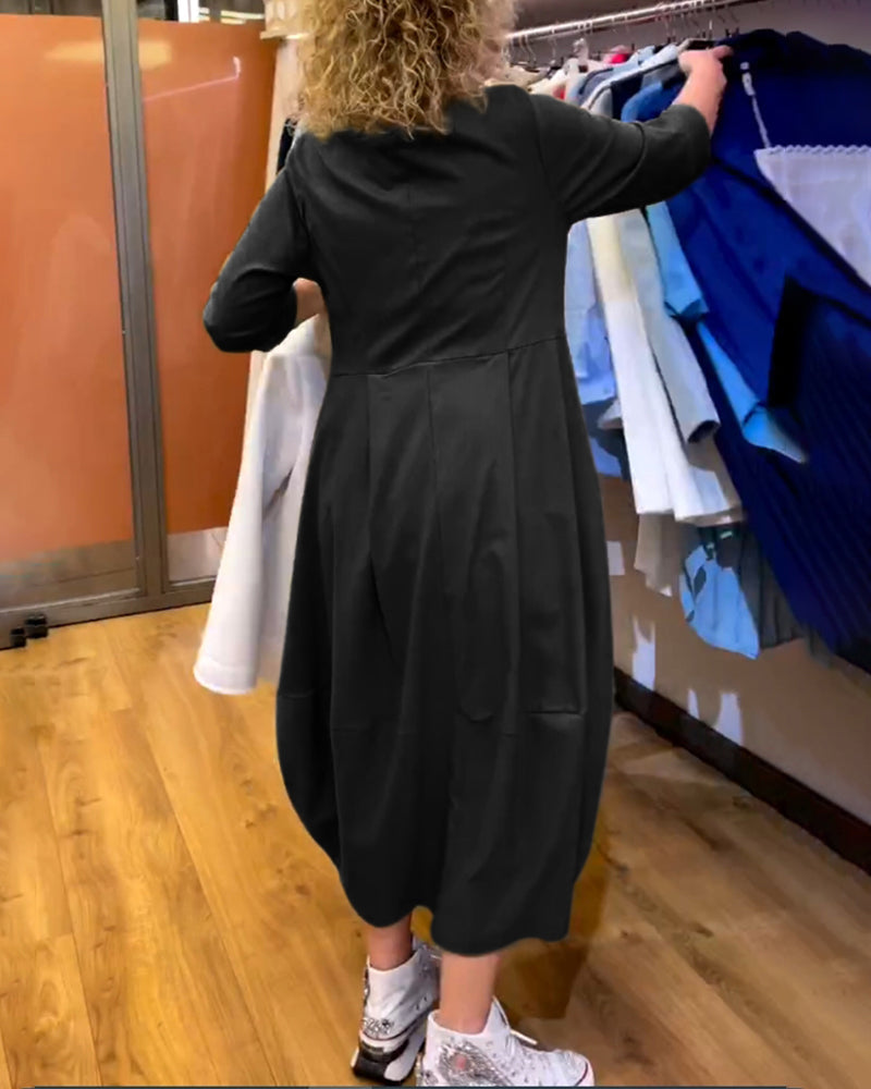 Jessica - Sophisticated Round Neck Dress