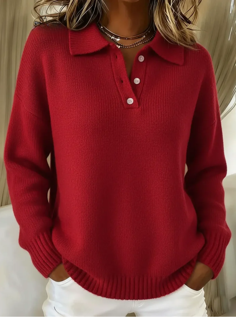Harper – Cozy Knit Polo Sweater