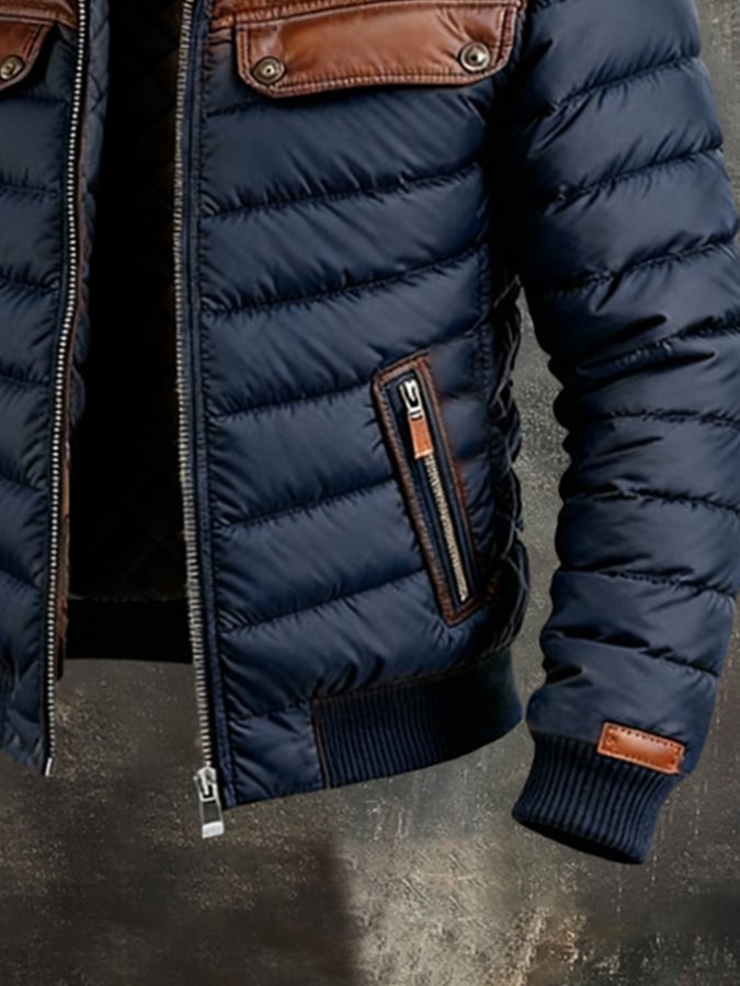Kieran - Quilted Jacket Featuring Leather Accents