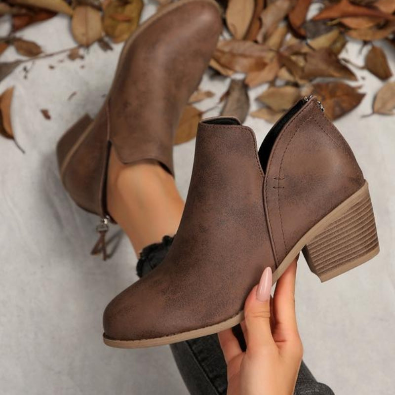 Theodora – Textured Ankle Booties