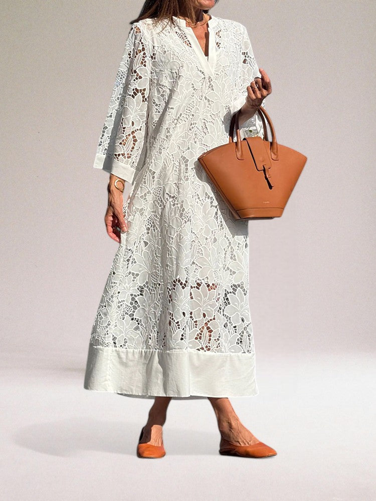 Silvina™ | Elegant Lace Maxi Gown