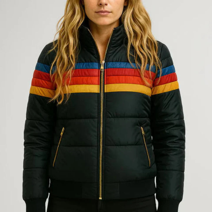 Sierra - Women's Vintage Striped Puffer Coat