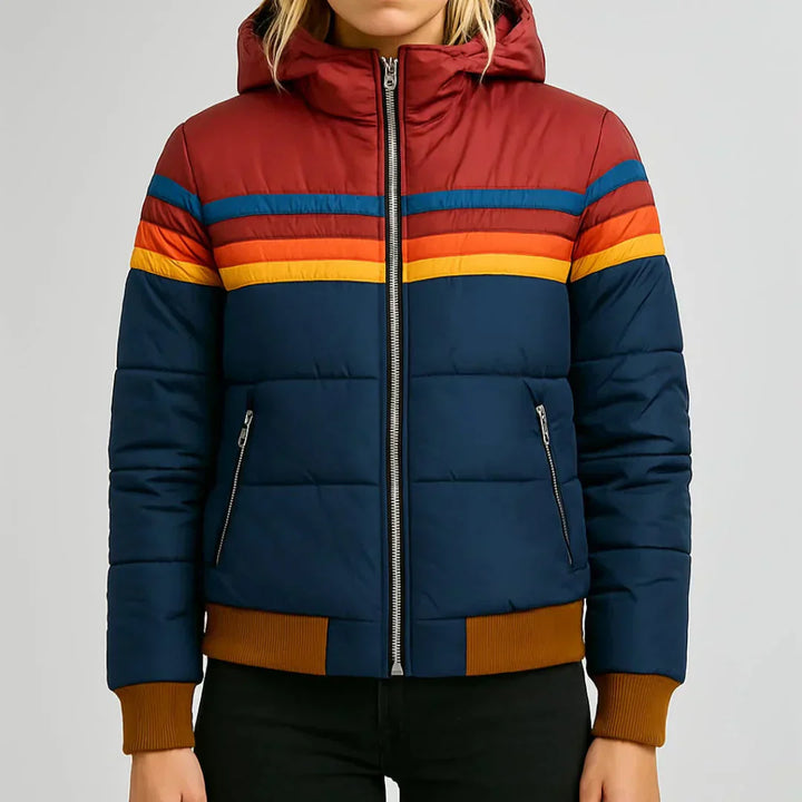 Sierra - Women's Vintage Striped Puffer Coat