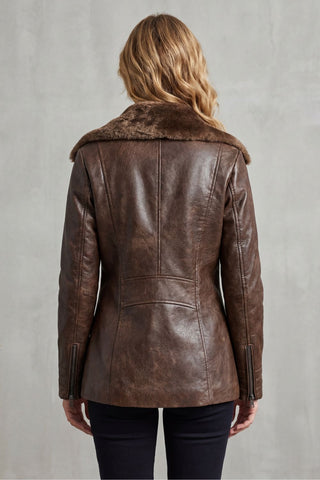Hannah – Leather Jacket with Shearling Lining